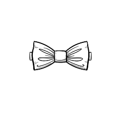 Image showing Bow tie hand drawn sketch icon.