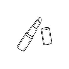 Image showing Lipstick hand drawn sketch icon.