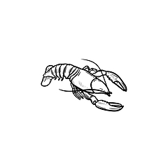 Image showing Lobster hand drawn sketch icon.