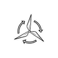 Image showing Wind generator hand drawn sketch icon.