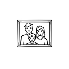 Image showing Family photo frame hand drawn sketch icon.