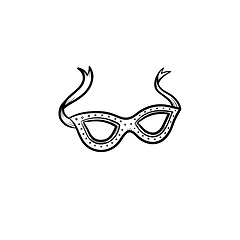 Image showing Carnival mask hand drawn sketch icon.