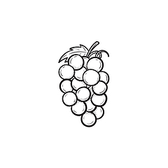 Image showing Bunch of grapes hand drawn sketch icon.