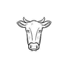 Image showing Cow head hand drawn sketch icon.