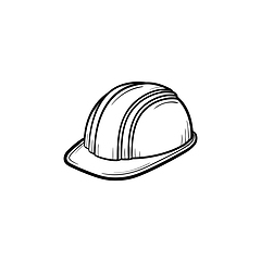 Image showing Hard hat hand drawn sketch icon.