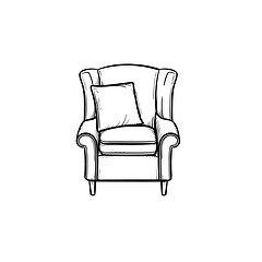 Image showing Armchair hand drawn sketch icon.