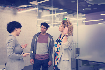 Image showing Startup business team at a meeting in modern office building