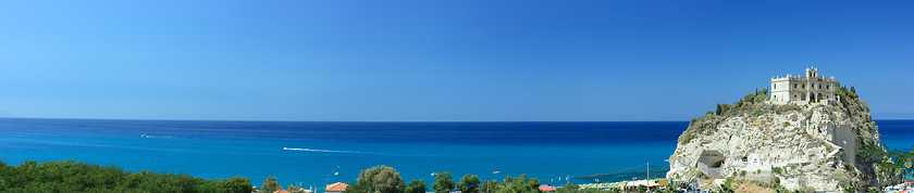 Image showing Extremely long panorama of Tropea skyline