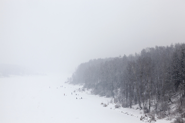 Image showing Snow drifts in winter