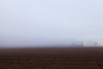 Image showing morning foggy city