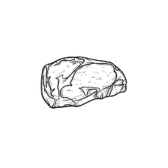 Image showing T-bone beef steak hand drawn sketch icon.