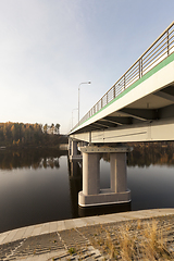 Image showing concrete bridge across the river