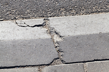 Image showing broken concrete curb