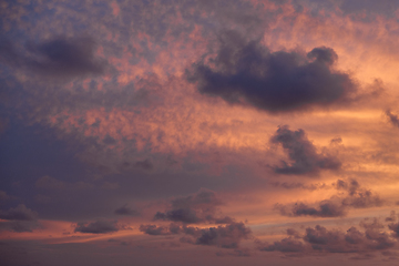 Image showing sky with clouds on sunset