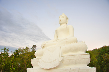 Image showing marble statue of sitting Buddha