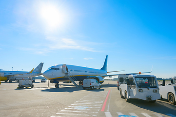 Image showing Airplane getting ready flight airport