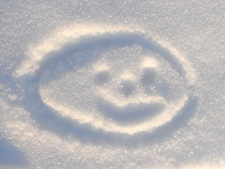 Image showing Smilie on Snow background