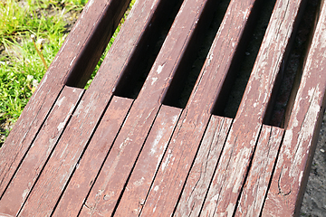 Image showing Part of a wooden bench