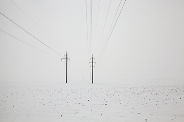 Image showing poles with electric lines