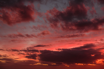 Image showing sky with clouds on sunset