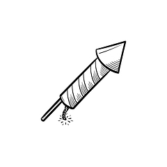 Image showing Firework hand drawn sketch icon.