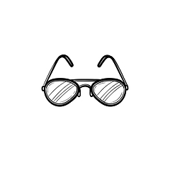 Image showing Eyeglasses hand drawn sketch icon.