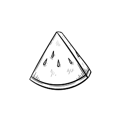 Image showing Watermelon hand drawn sketch icon.