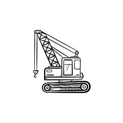 Image showing Lifting crane hand drawn sketch icon.