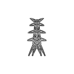 Image showing Electric tower hand drawn sketch icon.