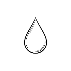 Image showing Water drop hand drawn sketch icon.