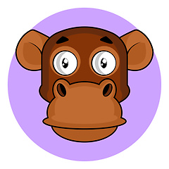 Image showing Cartoon brown chimpanzee vector illustration on white background