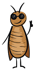 Image showing Cockroach character with sunglasses vector illustration on white