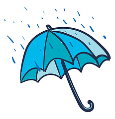 Image showing A blue umbrella, vector color illustration.