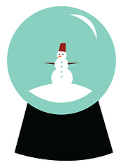 Image showing Snow globe with snowman vector or color illustration