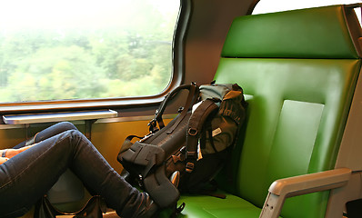 Image showing Travelling backpacker