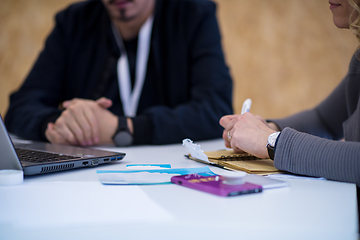 Image showing Business woman writing notes