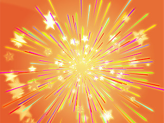 Image showing Bursting flying stars illustration