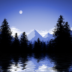 Image showing blue forest lake illustration