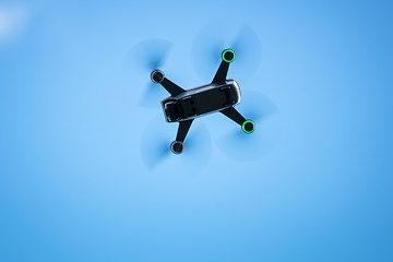 Image showing toy drone blue sky background 