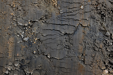 Image showing Unweathered dark grey Weald clay background, scraped smooth