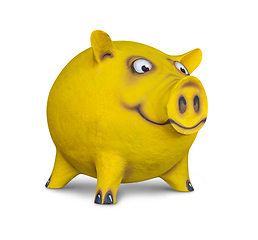 Image showing funny yellow pig