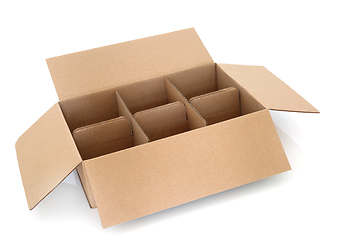 Image showing Brown Cardboard Box with Compartments 