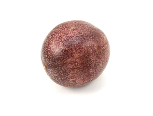 Image showing Whole passion fruit with speckled deep purple skin