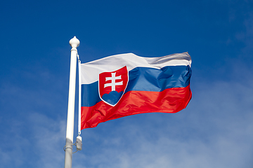 Image showing Waving flag of Slovakia