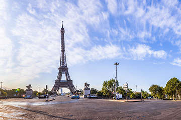 Image showing The Eiffel Tower seen from Pont d\'Iena in Paris, France.