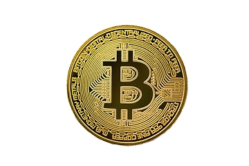 Image showing Physical bitcoin against isolated white background macro photo