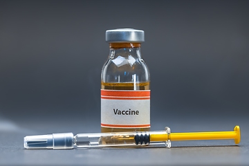 Image showing Vaccine for virus in small bottles