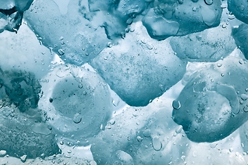 Image showing Ice cubes as background texture closeup photo