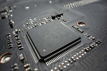 Image showing Semiconductor and pc parts closeup photo