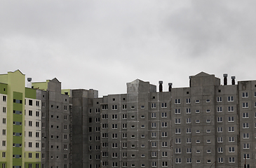 Image showing Unfinished construction of a panel apartment house